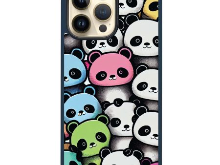 Cute Pandas iPhone 14 Pro Max Impact Guard Bumper Case Sale