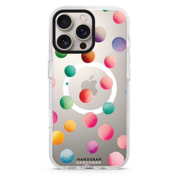 Watercolour Polka Dot iPhone 14 Pro Max MagSafe Compatible Ultra Clear Case Supply