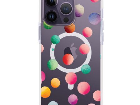 Watercolour Polka Dot iPhone 14 Pro Max MagSafe Compatible Ultra Shockproof Case Fashion