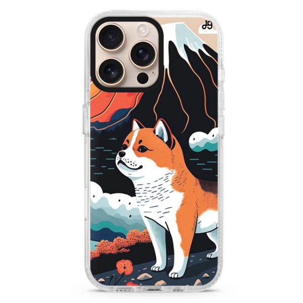 Shiba Inu with Fuji Mountain MagSafe Compatible Ultra Clear Case Cheap