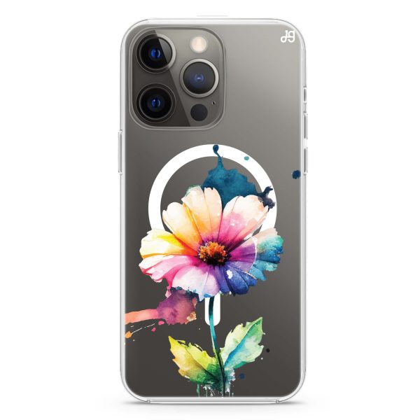 A Beautiful Flower iPhone 14 Plus MagSafe Compatible Ultra Clear Case on Sale