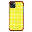 Yellow Checked Pattern iPhone 14 MagSafe Compatible Ultra Shockproof Case Online