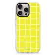 Yellow Checked Pattern iPhone 14 Pro MagSafe Compatible Ultra Clear Case on Sale