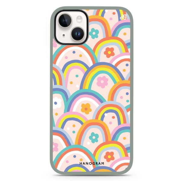 Colourful Rainbow Floral iPhone 15 Plus Impact Guard Bumper Case on Sale