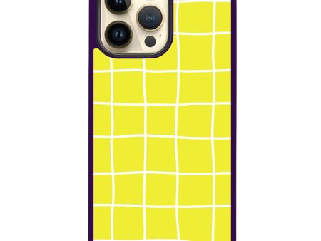 Yellow Checked Pattern iPhone 13 Pro Impact Guard Bumper Case Sale