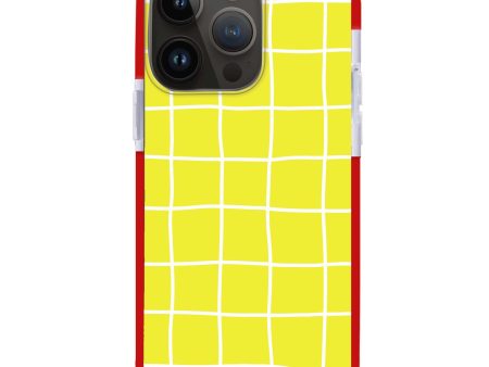 Yellow Checked Pattern iPhone 13 Pro Ultra Shockproof Case For Cheap