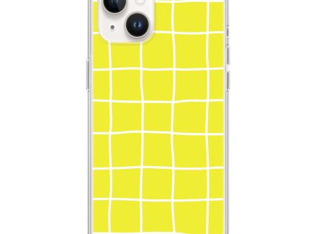 Yellow Checked Pattern iPhone 14 Plus Ultra Clear Case Online Sale