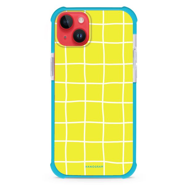 Yellow Checked Pattern iPhone 14 MagSafe Compatible Ultra Shockproof Case Online