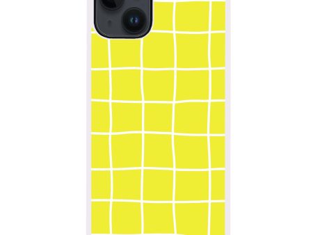 Yellow Checked Pattern iPhone 13 Impact Guard Bumper Case Cheap