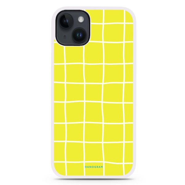 Yellow Checked Pattern iPhone 13 Impact Guard Bumper Case Cheap