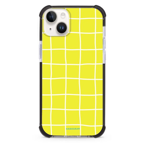 Yellow Checked Pattern iPhone 14 MagSafe Compatible Ultra Shockproof Case Online