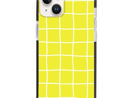 Yellow Checked Pattern iPhone 14 Plus Ultra Shockproof Case Cheap