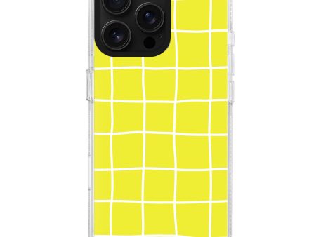 Yellow Checked Pattern iPhone 14 Pro MagSafe Compatible Ultra Clear Case on Sale