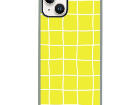 Yellow Checked Pattern iPhone 13 Mini Impact Guard Bumper Case Cheap