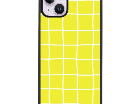 Yellow Checked Pattern iPhone 14 Plus MagSafe Compatible Impact Guard Bumper Case Supply