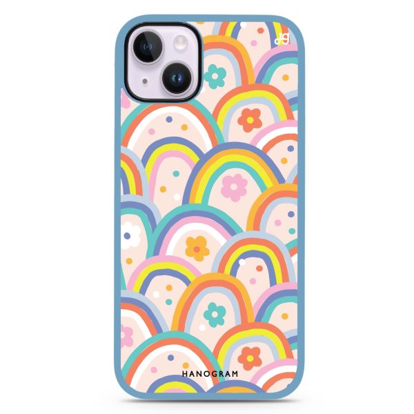 Colourful Rainbow Floral iPhone 15 Plus Impact Guard Bumper Case on Sale