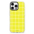 Yellow Checked Pattern iPhone 14 Pro MagSafe Compatible Ultra Clear Case on Sale