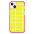 Yellow Checked Pattern iPhone 14 MagSafe Compatible Ultra Shockproof Case Online