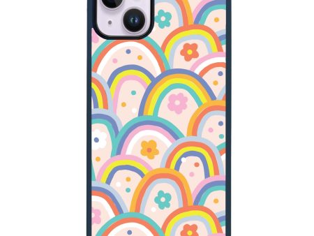 Colourful Rainbow Floral iPhone 15 Plus Impact Guard Bumper Case on Sale