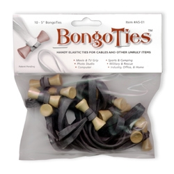 BongoTies 5  Elastic Cable Ties (10-Pack, Black) Supply