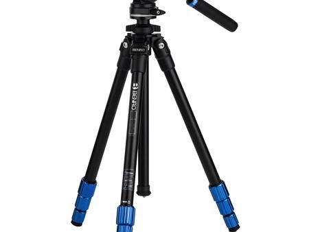 Benro 4-Section Aluminum Slim Video Tripod Kit Supply