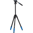 Benro 4-Section Aluminum Slim Video Tripod Kit Supply