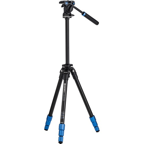 Benro 4-Section Aluminum Slim Video Tripod Kit Supply