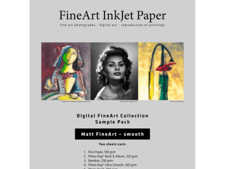 Hahnemuhle Matte Smooth FineArt Inkjet Paper Sample Pack (8.5 x 11 , 12 Sheets) For Sale