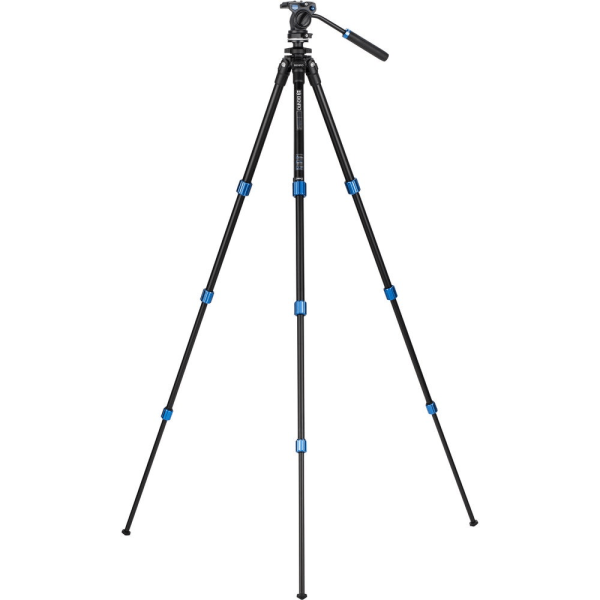 Benro 4-Section Aluminum Slim Video Tripod Kit Supply